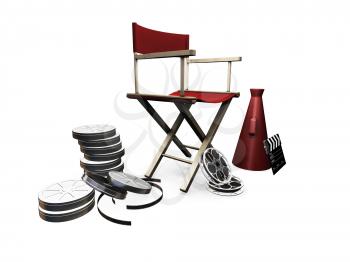 Royalty Free Clipart Image of a Movie Director's Items