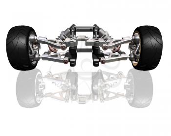Royalty Free Clipart Image of a Wheels and Suspension