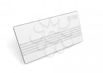 Royalty Free Clipart Image of an Envelope With Binary Code