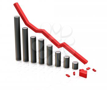 Royalty Free Clipart Image of a Falling Chart