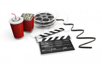 Royalty Free Clipart Image of Movie Items