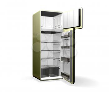 Royalty Free Clipart Image of a Modern Fridge