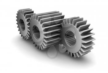 Royalty Free Clipart Image of Interlocking Gears