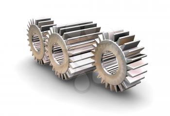 Royalty Free Clipart Image of Interlocking Gears