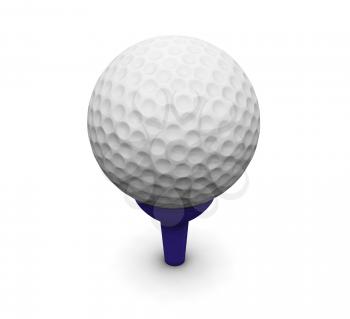 Royalty Free Clipart Image of a Golf Ball and Tee