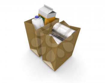 Royalty Free Clipart Image of a Bag of Groceries