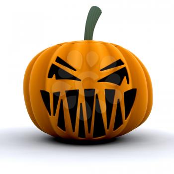 Royalty Free Clipart Image of a Scary Halloween Pumpkin