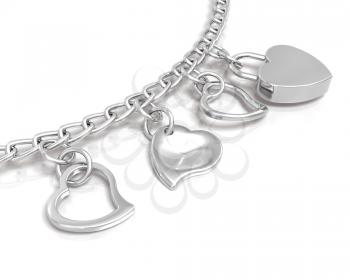 Royalty Free Clipart Image of a Silver Bracelet