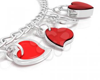 Royalty Free Clipart Image of a Heart Bracelet