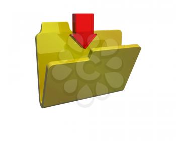 Royalty Free Clipart Image of a File With an Arrow