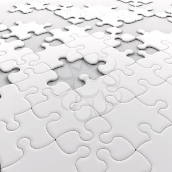Royalty Free Clipart Image of a Puzzle With Missing Pieces