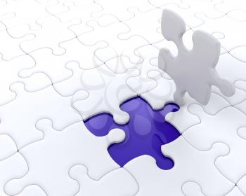 Royalty Free Clipart Image of a Puzzle With a Piece Out