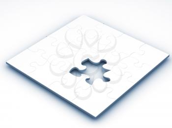 Royalty Free Clipart Image of a Puzzle Piece Missing