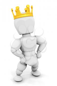 Royalty Free Clipart Image of a Person Wearing a Crown