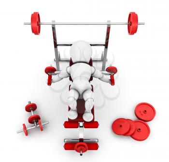 Royalty Free Clipart Image of a Person Using Gym Equipment