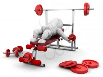 Royalty Free Clipart Image of a Person Lifting Weights