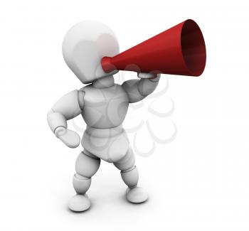 Royalty Free Clipart Image of Someone Shouting Into a Megaphone