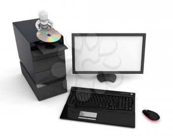 Royalty Free Clipart Image of a Person On a Computer