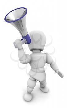 Royalty Free Clipart Image of Someone Shouting Into a Megaphone