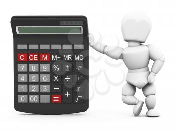 Royalty Free Clipart Image of a Person With a Calculator