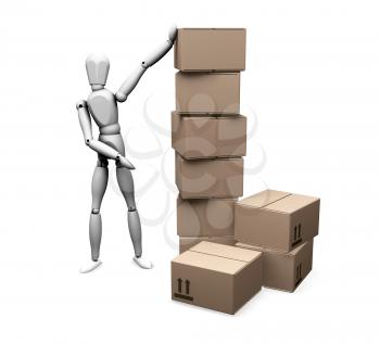 Royalty Free Clipart Image of a Person Stacking