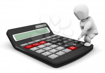 Royalty Free Clipart Image of a Person With a Calculator
