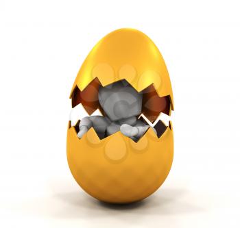 Royalty Free Clipart Image of a Person in an Easter Egg