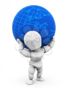 Royalty Free Clipart Image of a Person With a Globe