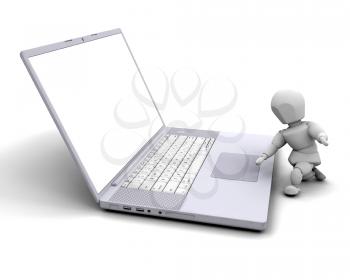 Royalty Free Clipart Image of a Person on the Computer