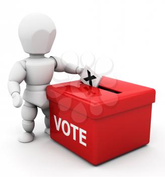 Royalty Free Clipart Image of a Voter