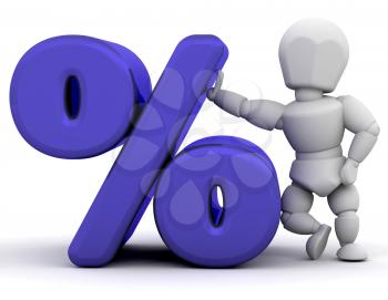 Royalty Free Clipart Image of a Percent Beside a Percent Symbol