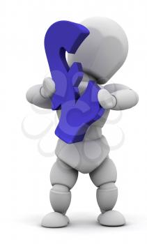 Royalty Free Clipart Image of a Person Holding a Pound Symbol