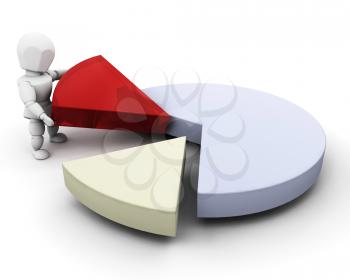 Royalty Free Clipart Image of a Person With a Pie Chart