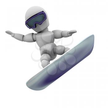 Royalty Free Clipart Image of a Snowboarder