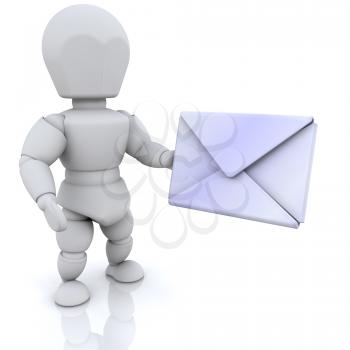 Royalty Free Clipart Image of a Person With Mail