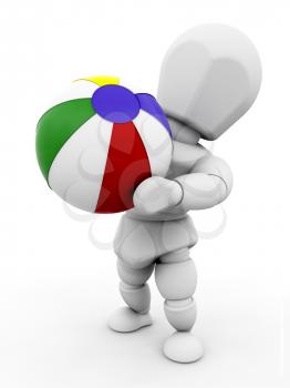 Royalty Free Clipart Image of a Person Throwing a Beach Ball