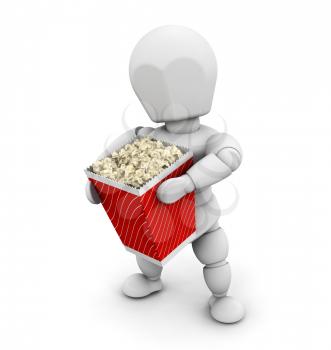 Royalty Free Clipart Image of a Person Holding Popcorn
