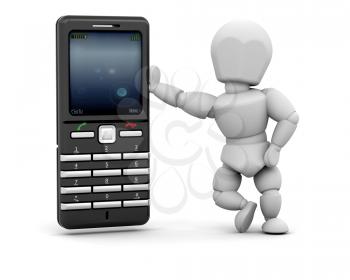 Royalty Free Clipart Image of a Person With a Mobile Phone