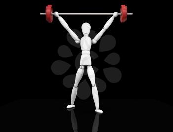 Royalty Free Clipart Image of a Guy Lifting Weights