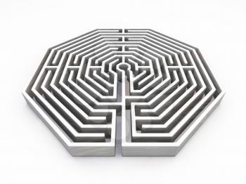 Royalty Free Clipart Image of a 3D Maze