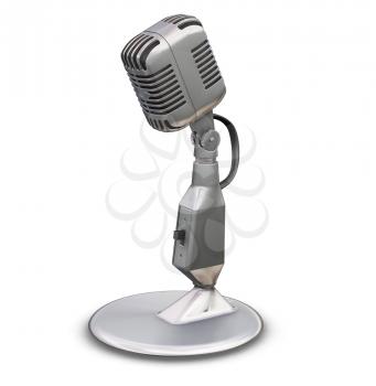 Royalty Free Clipart Image of a Retro Microphone