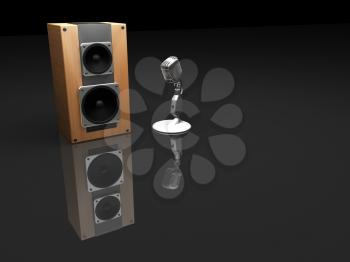Royalty Free Clipart Image of a Speaker and Microphone