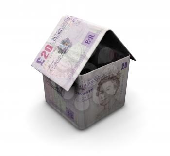 Royalty Free Clipart Image of a House of Money