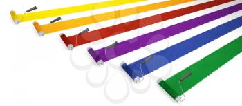 Royalty Free Clipart Image of Paint Rollers Leaving Strips of Colour