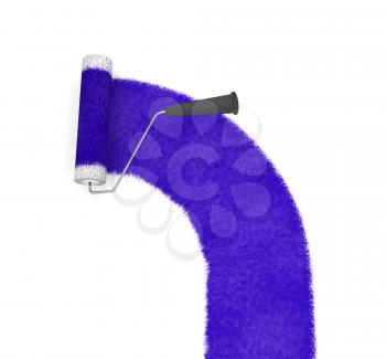 Royalty Free Clipart Image of a Paint Roller With Purple