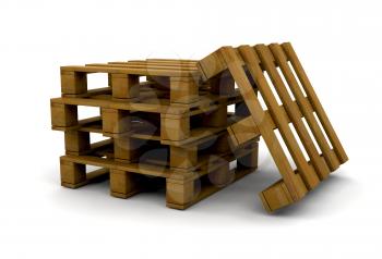 Royalty Free Clipart Image of a Stack of Pallets