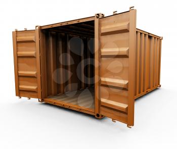 Royalty Free Clipart Image of an Open Freight Container