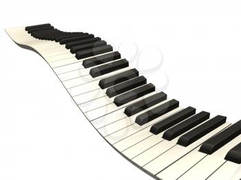 Royalty Free Clipart Image of Wavy Piano Keys