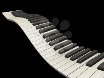 Royalty Free Clipart Image of Wavy Piano Keys