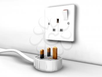 Royalty Free Clipart Image of a Socket and Plug